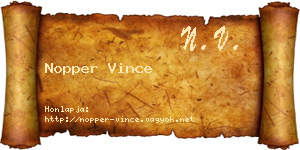 Nopper Vince névjegykártya